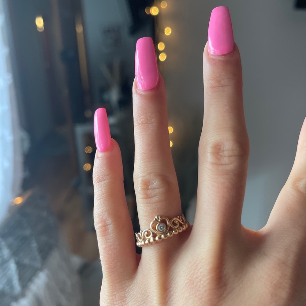Rose gold Pandora princess ring